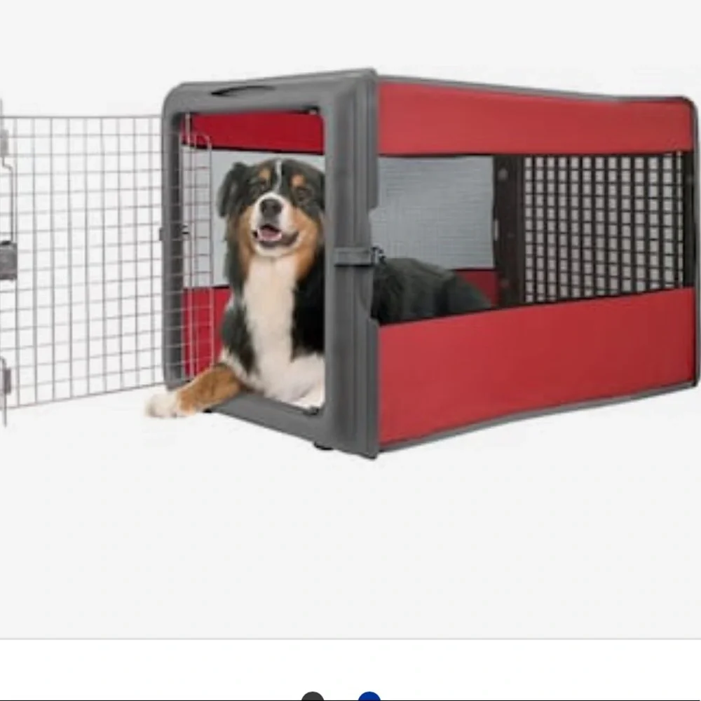 Sport Pet Pop Crate Folding Pet Kennel, red/gray